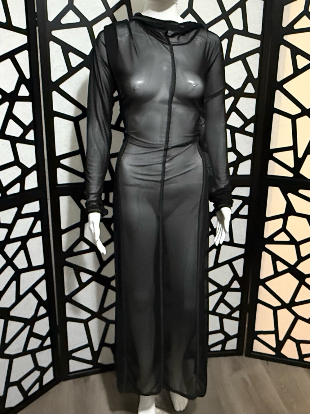 Killstar Mesh Maxi Hooded Longsleeve Dress - 3XL - Rare / Discontinued!